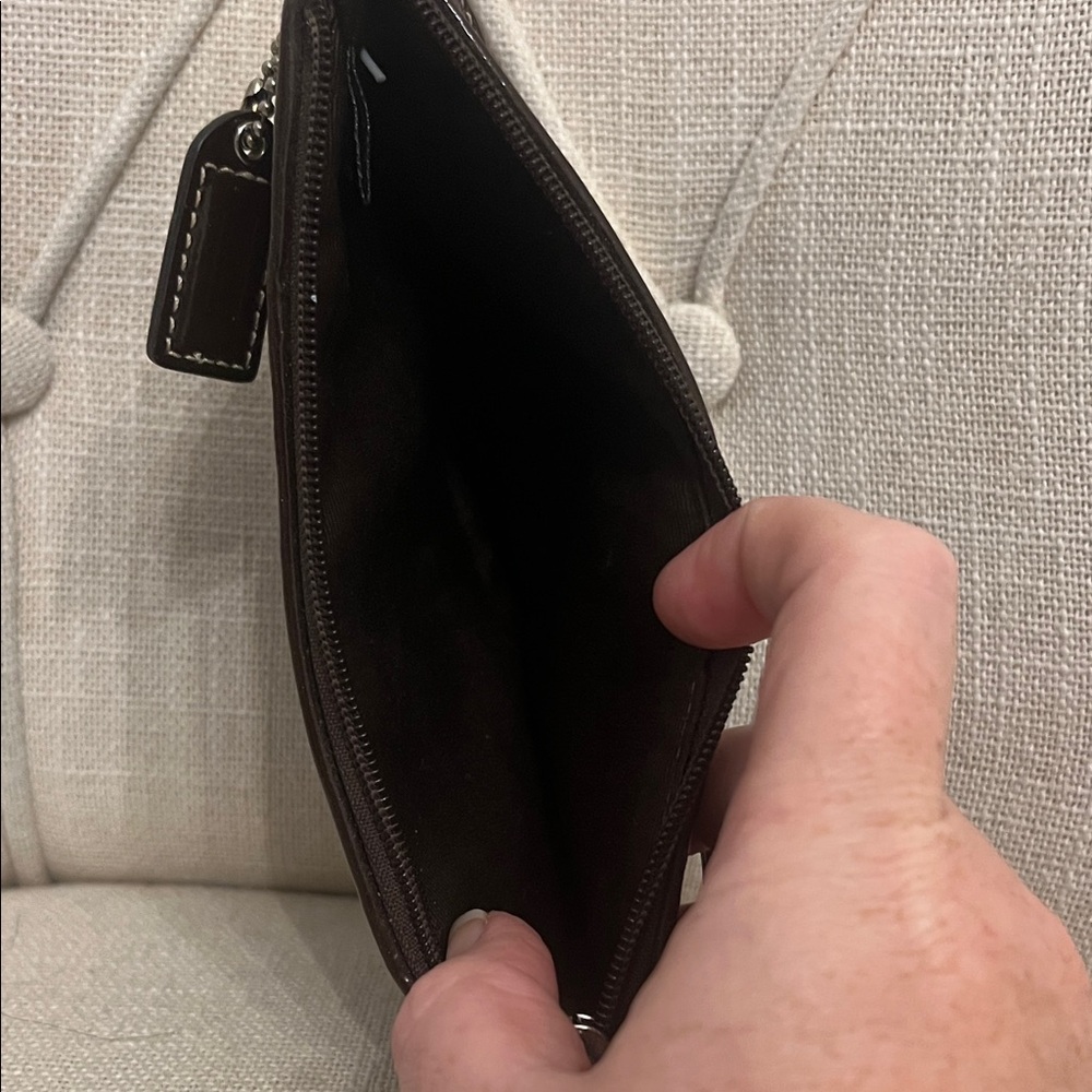 Coach Black Patent Leather Wristlet - Picture 2 of 4